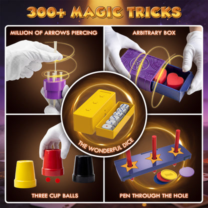 Magic Kit, Magic Set with Manual and Video Tutorials, Magic Kits for 6 7 8 9 Year Old Boys Girls, Birthday Christmas Gifts for Kids Age 6-9