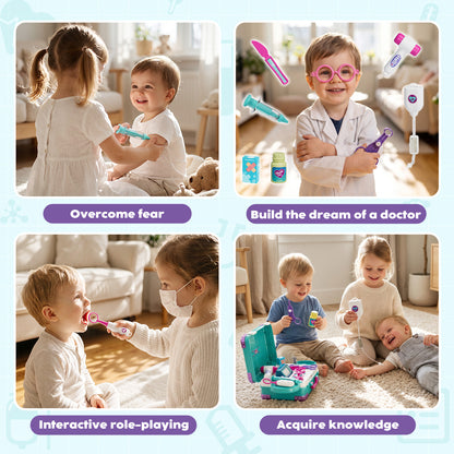 Doctor Kit for Kids, Pretend Play Medical Kit Toy, Pretend Medical Station with Accessories for 2 3 4 5 Year Old Boys Girls, Doctor Kit Toy for Kids Birthday Gifts