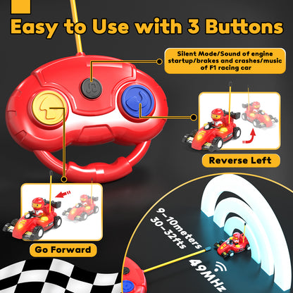 LC Remote Control Cartoon Cars for Toddlers, Race RC Car - Toys for 2 3 4 5 Year Old Boy - Easter Birthday Toy Gift Ideas for Toddler