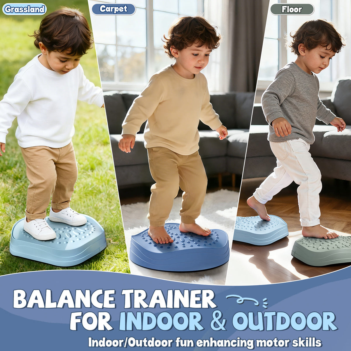 Stepping Stone for Kids, Toddler Stepping Stones with Storage Bag, 5 Pcs Non-Slip Balance Stepping Stones, Up to 220lbs, Coordination Skills Sensory Toys for Ages 2 3 4 5 Boys Girls