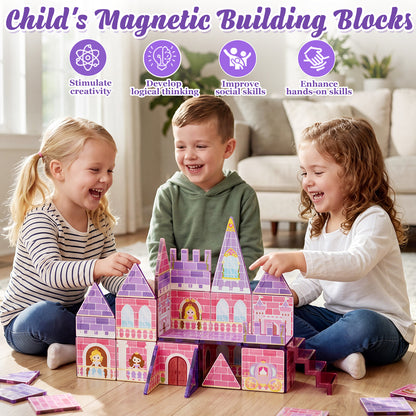 Magnetic Tiles Sets for Kids Ages 4 8 , Princess 30PCS Magnetic Tiles, STEM Montessori Educational Toy for Girls, Magnetic Construction Toys for 4-8 Year Old Kids