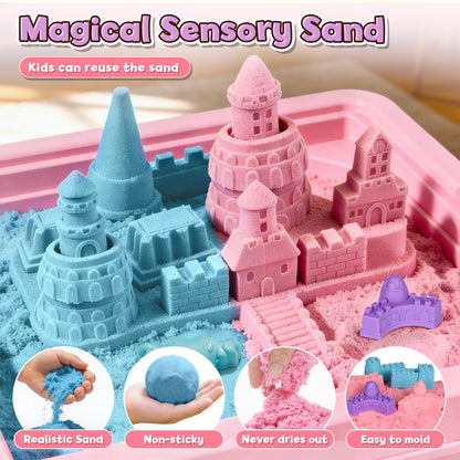 Sensory Table with Sands, Sand Table and Water Play Table Beach Toy for Kids, Indoor Outdoor Use, Sensory Toys for Toddler Age 3-5