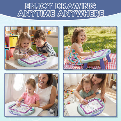 Magnetic Drawing Board for Toddlers 1-3, Erasable Sketch Writing Doodle Pad with 1 Magnet Pen & 3 Stampers, Education Learning Toys, Educational Toys for Toddlers Age 2