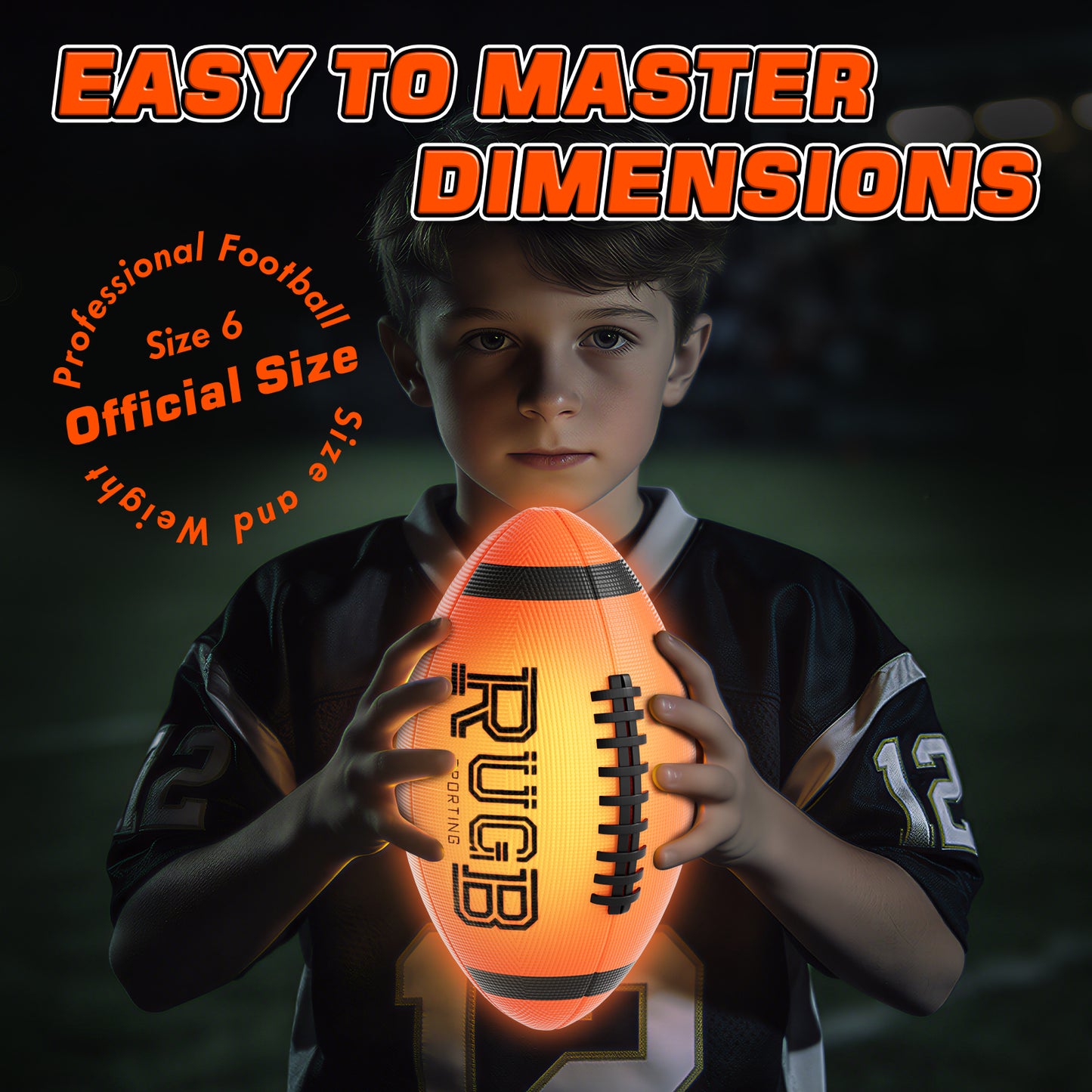 Glow in The Dark Football, Light Up Football for Kids, Outdoor Toys for Kids Ages 8 12+, Boys Outdoor Toys, Football Toys for Boys Girls Birthday Gifts
