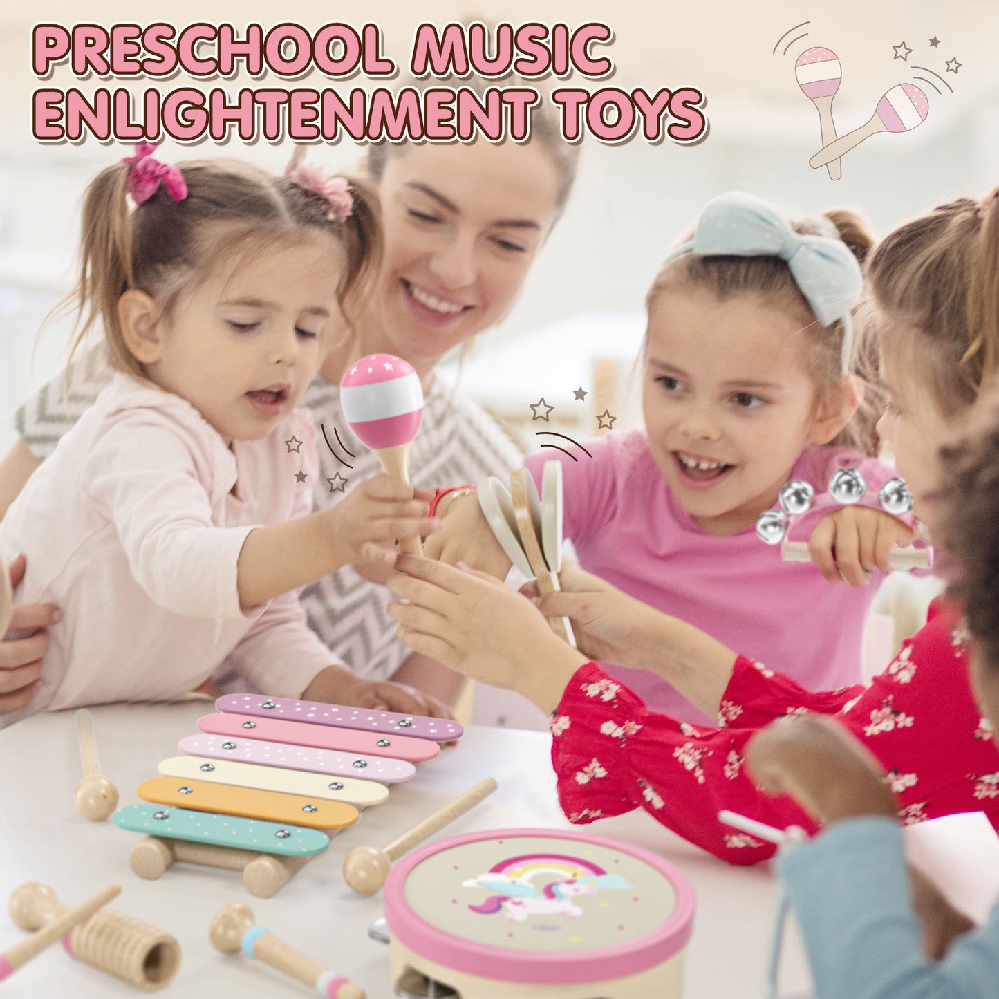 LC Montessori Toys for 1 Year Old, Musical Instruments for Kids, Dinosaur Baby Music Toys Xylophone for 12-18 Mouth, Education Gifts for Toddlers 1 2 3 Year Old Preschool Girls Boys with Storage Bag