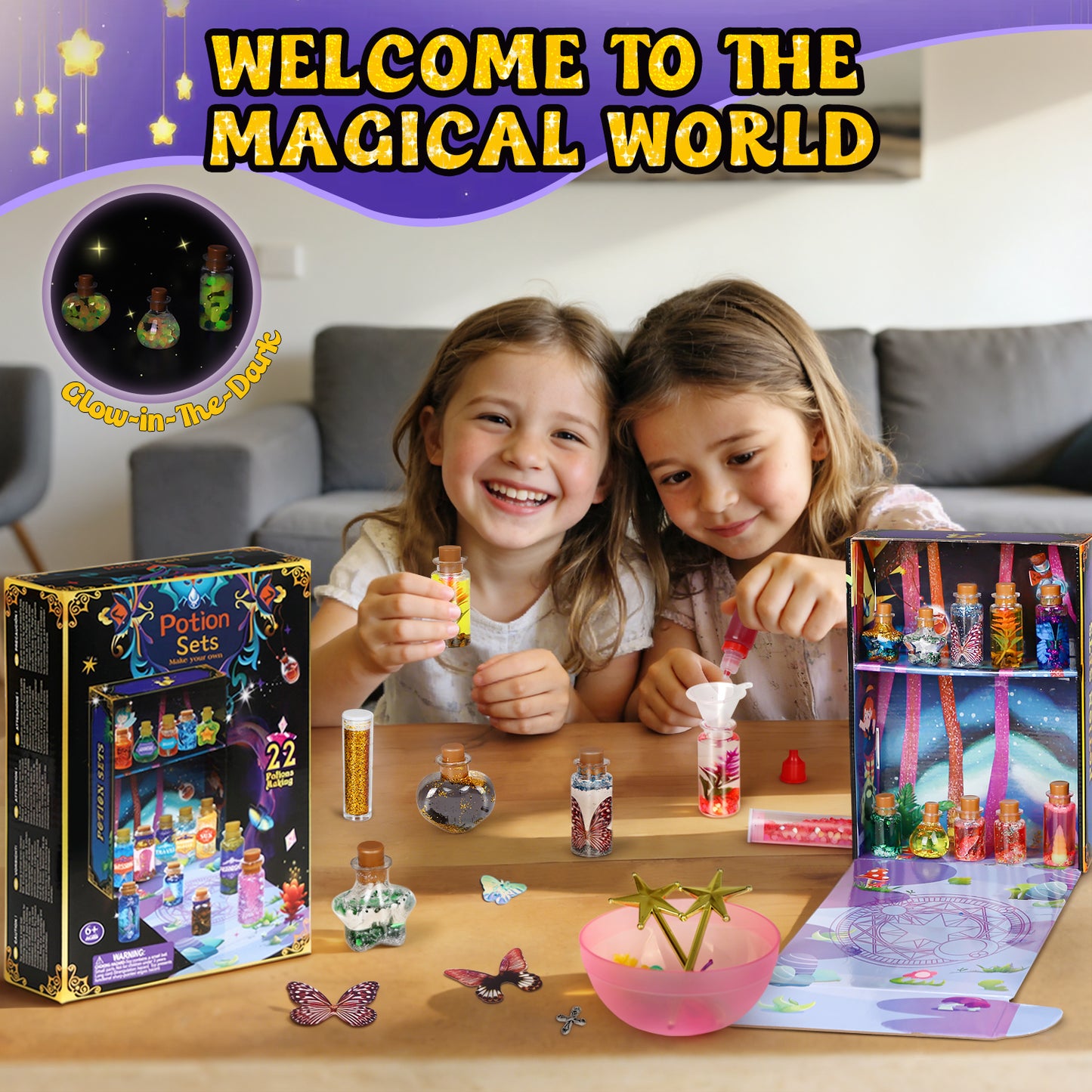 Potion Kits for Kids, Kids Potion Making Kit for 6 7 8 9 10 Year Old Girls, 22 Bottles Craft Kits Toys for Girls, Christmas Decorations Birthday Gifts for Age 6 7 8 9 10+ Year Old Girls