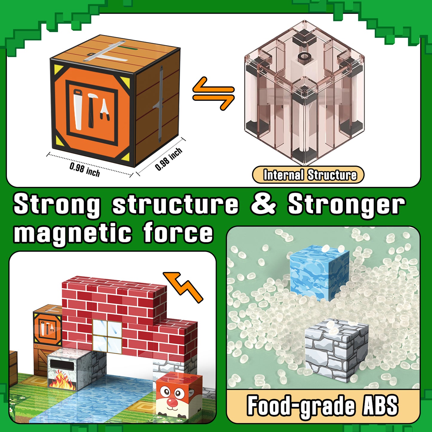 Magnetic Blocks, Building Blocks for Kids Ages 4-8, STEM Montessori Stacking Toy, Sensory Toys for Kids 3-4 Years Old Girls Boys, Toddlers Birthday Gifts for Boys Girls