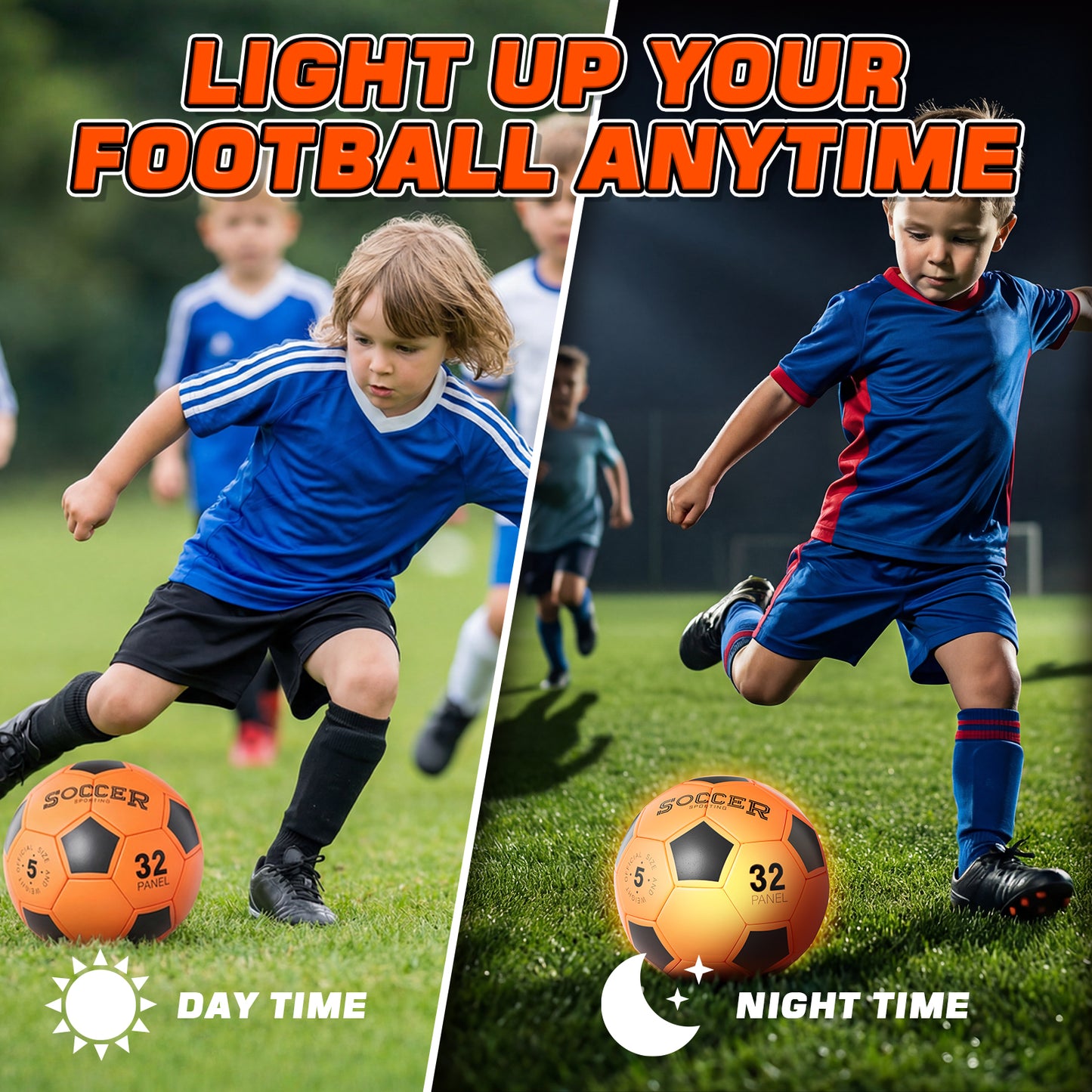 Glow in The Dark Soccer Ball, Light Up Soccer Ball NO 5, Outdoor Toys for Kids Ages 8 12+, Kids, Sports Toys for Boy & Girl Ages 8 9 10 11 12 13 14, Glowing Outdoor Activity