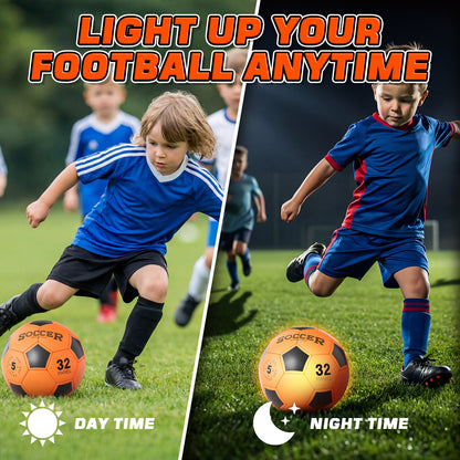 Glow in The Dark Soccer Ball, Light Up Soccer Ball NO 5, Outdoor Toys for Kids Ages 8 12+, Kids, Sports Toys for Boy & Girl Ages 8 9 10 11 12 13 14, Glowing Outdoor Activity