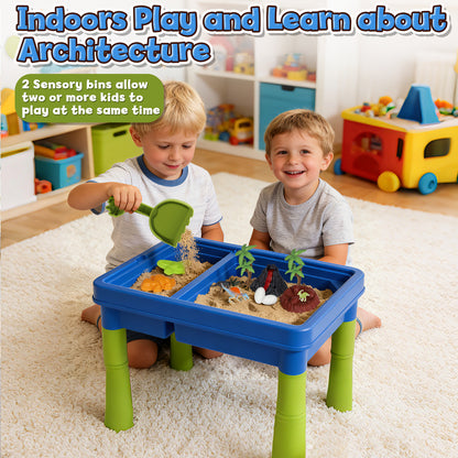 Sensory Table with Sands, Sand Table and Water Play Table Beach Toy for Kids, Indoor Outdoor Use, Sensory Toys for Toddler Age 3-5