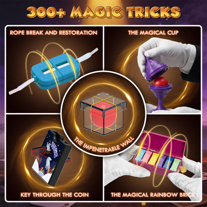 Magic Kit, Magic Set with Manual and Video Tutorials, Magic Kits for 6 7 8 9 Year Old Boys Girls, Birthday Christmas Gifts for Kids Age 6-9