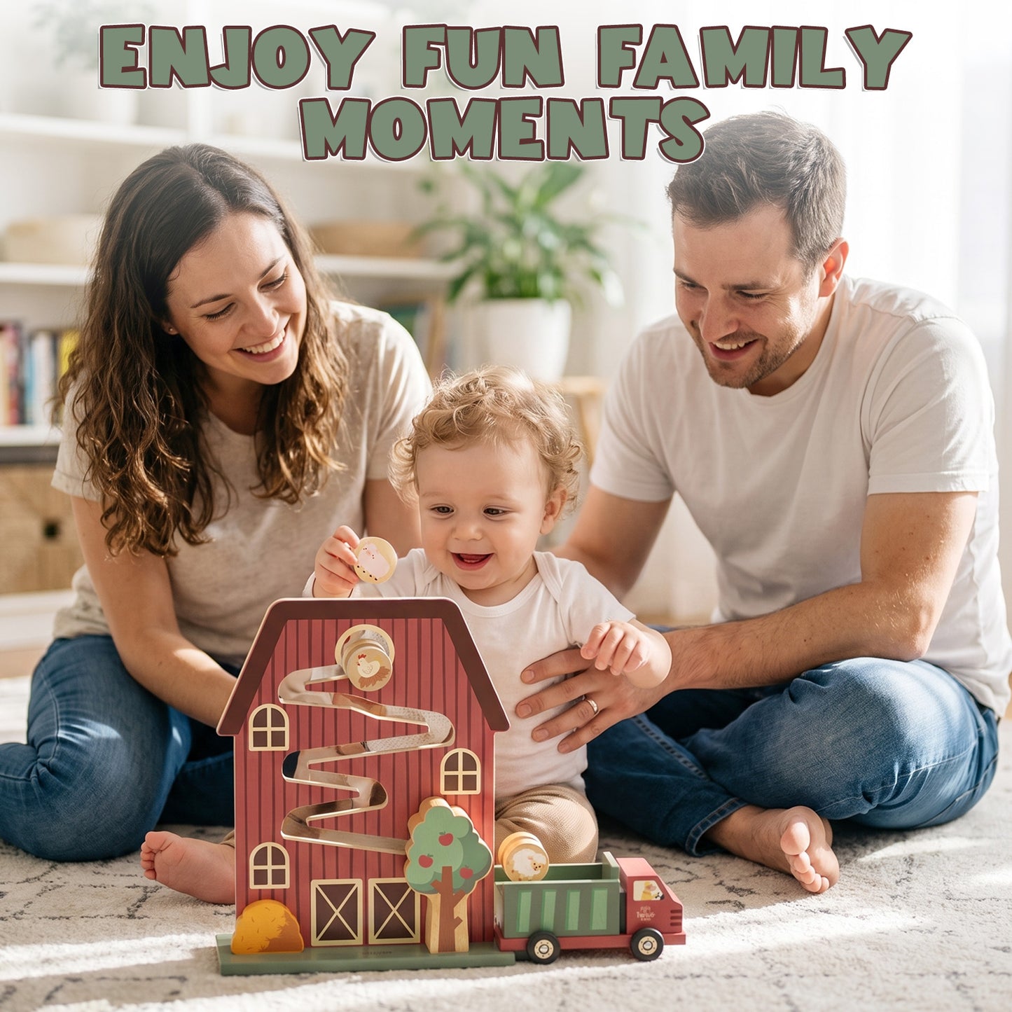 Car Ramp Toy, Wooden Car Track for Toddlers 1-3, Wooden Toys for 1 Year Old, Montessori Learning Toys, Car Ramp Toy Set for 2 3 4 Year Old Kids Birthday Gifts