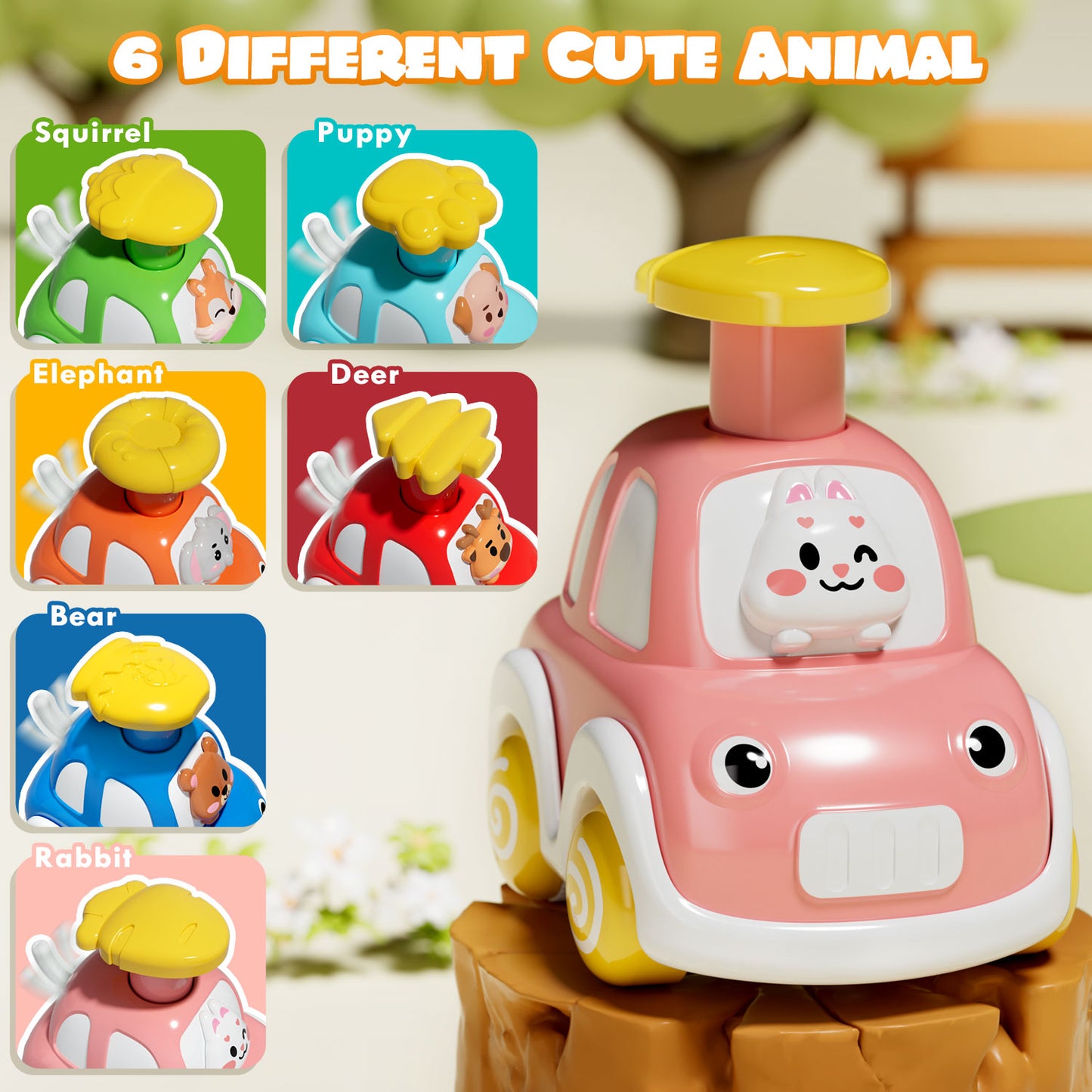 Toys for 1 Year Old, Animal Toy Car for Toddler, Press And Go Toy Cars, Pull Back Cars Baby Toys, Toddler Toys 1 3 for Boys