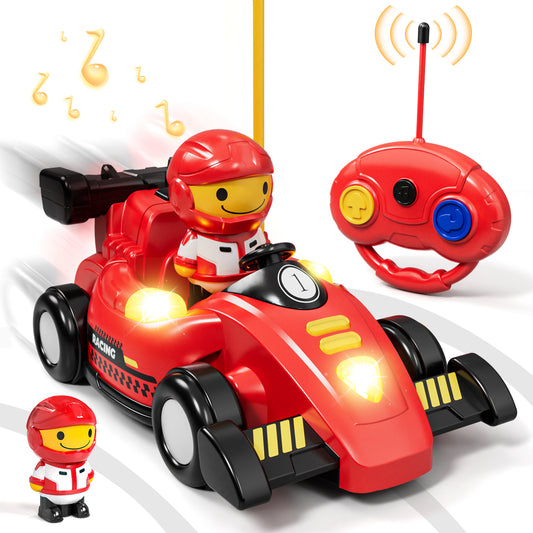 LC Remote Control Cartoon Cars for Toddlers, Race RC Car - Toys for 2 3 4 5 Year Old Boy - Easter Birthday Toy Gift Ideas for Toddler
