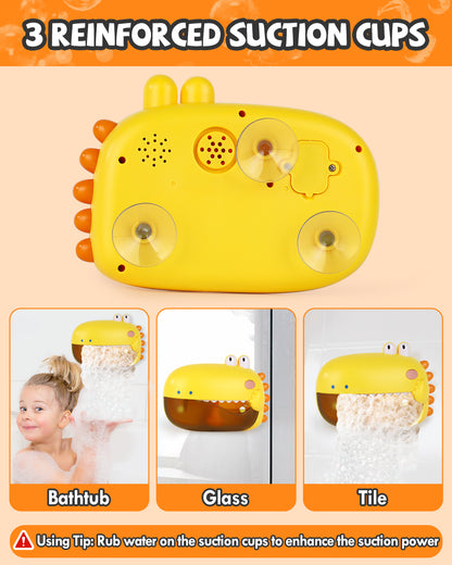 Lehoo Castle Baby Dinosaur Bath Toys, Bubble Machines with Music, Bathtub Toys with 250ML Capacity