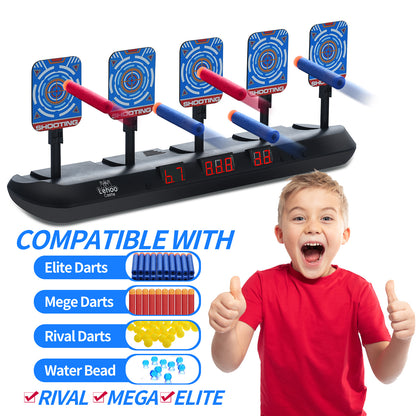 Shooting Targets for Nerf, 5 Targets Shooting Games for Kids, Digital Scoring Target, Gifts for 5 6 7 8 9 10 Year Old Boy
