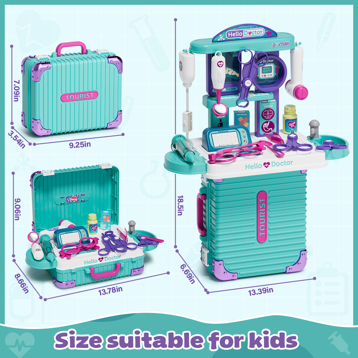Doctor Kit for Kids, Pretend Play Medical Kit Toy, Pretend Medical Station with Accessories for 2 3 4 5 Year Old Boys Girls, Doctor Kit Toy for Kids Birthday Gifts
