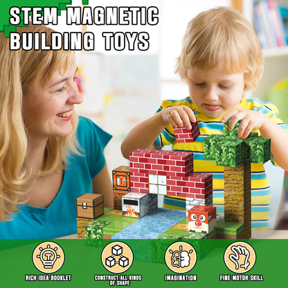 Magnetic Blocks, Building Blocks for Kids Ages 4-8, STEM Montessori Stacking Toy, Sensory Toys for Kids 3-4 Years Old Girls Boys, Toddlers Birthday Gifts for Boys Girls