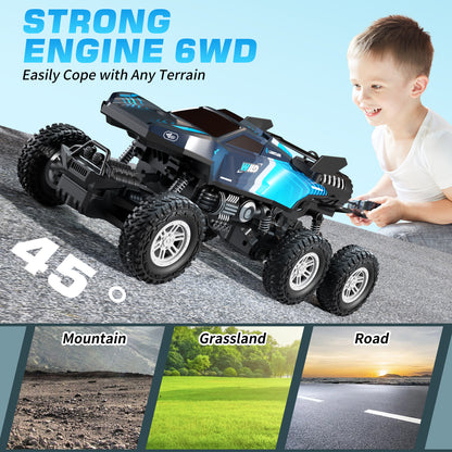 Remote Control Rc Truck, Remote Control Car, 1:16 Scale All Terrain Off-Road Monster Truck, Rc Cars with LED light & Spray Function, Toys for Boys 3 4 5 6 Years Old