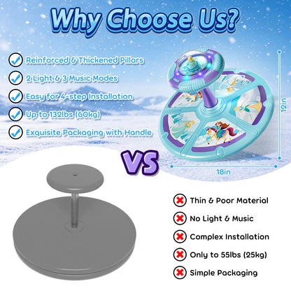 Sit and Spin Toys for Toddler, 360° Toddler Spinning Seat with LED Lights and Music, Spinning Toys for Toddlers 1-3 Year Old