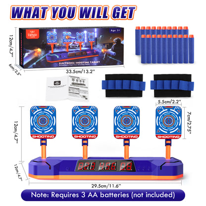 Electronic Shooting Targets for Nerf, Auto Reset Digital Target with LED Light, Shooting Targets Toy for Kids Boys Girls 4 5 6 7 8 - Blue