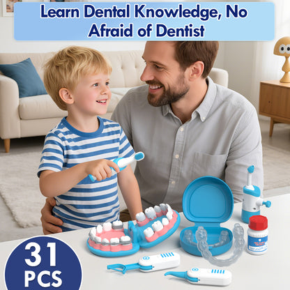 Doctor Kit for Kids, Dentist Play Set, Pretend Doctor Kit Dentist Medical Kit with Electronic Stethoscope Toys for 3-6 Year Old Boys Girls