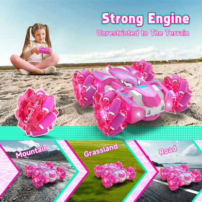 Remote Control Car, RC Cars Toys for 3 4 5 6 7 8 9 10 Year Old Girl Boys, 2.4Ghz Fast Stunt, Double Sided Race Car for Girls Kid Age 8-12 Outdoor Toys Birthday