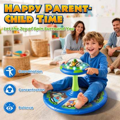 Sit and Spin Toys for Toddler, 360° Toddler Spinning Seat with LED Lights and Music, Spinning Toys for Toddlers 1-3 Year Old