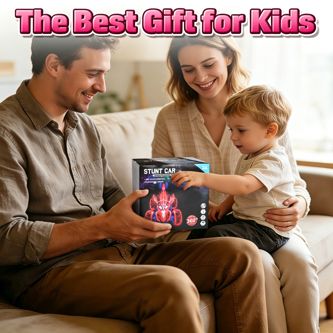 Remote Control Car, RC Cars, 2.4Ghz Fast Stunt with Cool Lights, 360° Rotation Race Car, Outdoor Toys for Boys 5-10 Year Old, Best Gift for Birthday