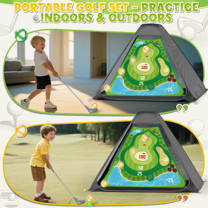 Golf Toys Set for Kids, Golf sticky target with Sticky Ball, Golf Putting Practice Mat with Storage Bag, Sticky Practice Golf Game Set for 2 3 4 5 6 Year Old Boys Girls Indoor Outdoor