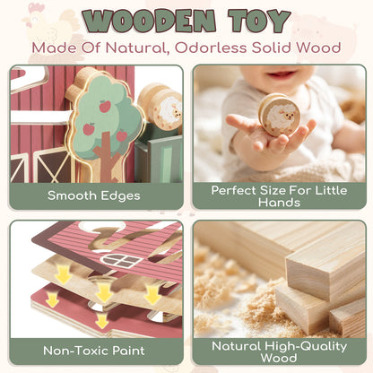 Car Ramp Toy, Wooden Car Track for Toddlers 1-3, Wooden Toys for 1 Year Old, Montessori Learning Toys, Car Ramp Toy Set for 2 3 4 Year Old Kids Birthday Gifts
