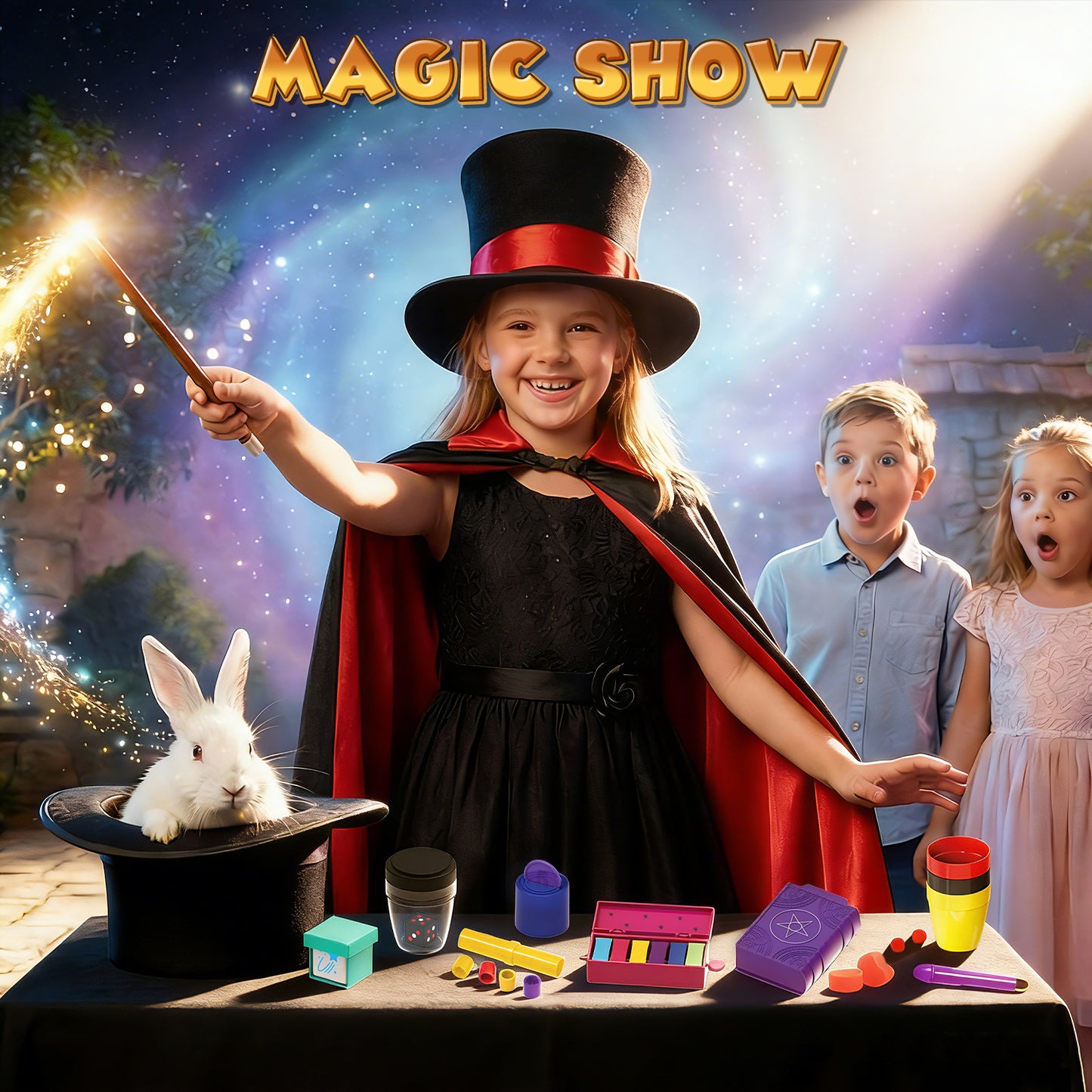 Magic Kit, Magic Set with Manual and Video Tutorials, Magic Kits for 6 7 8 9 Year Old Boys Girls, Birthday Christmas Gifts for Kids Age 6-9