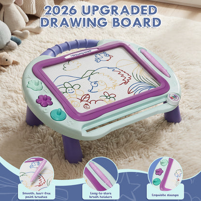 Magnetic Drawing Board for Toddlers 1-3, Erasable Sketch Writing Doodle Pad with 1 Magnet Pen & 3 Stampers, Education Learning Toys, Educational Toys for Toddlers Age 2