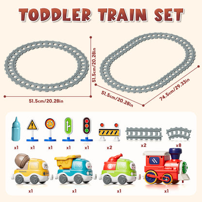 Train Sets for Kid, Toys for 1 2 3 Year Old Boy Girl, Electric Train Track Play Set with Steam Spray & Music, Train Track Play Set for Boys Girls, Christmas Birthday Gifts for Kids