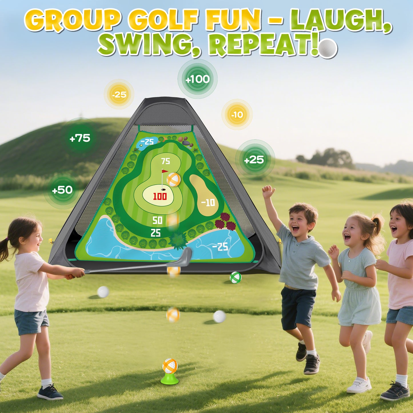 Golf Toys Set for Kids, Golf sticky target with Sticky Ball, Golf Putting Practice Mat with Storage Bag, Sticky Practice Golf Game Set for 2 3 4 5 6 Year Old Boys Girls Indoor Outdoor