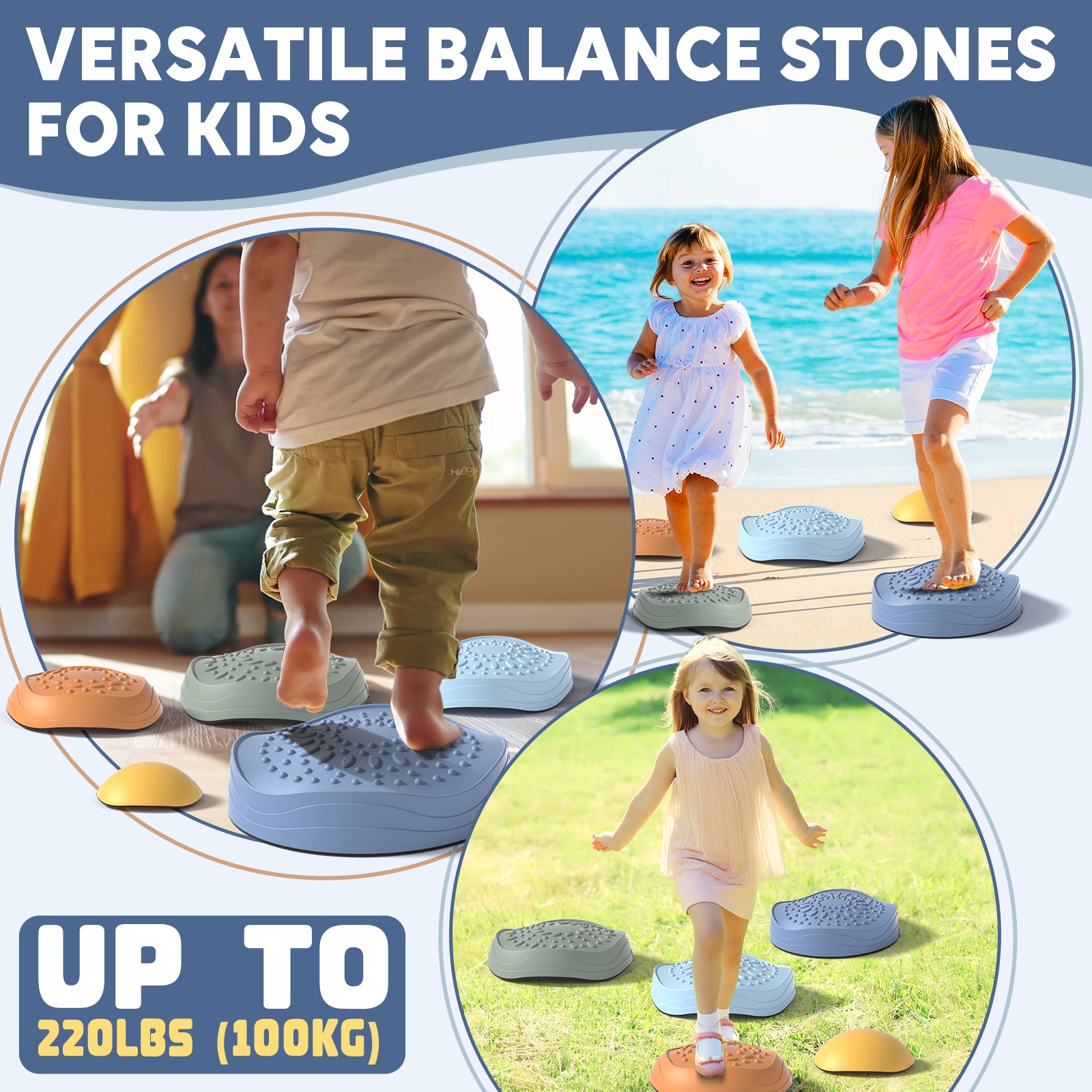 Stepping Stone for Kids, Toddler Stepping Stones with Storage Bag