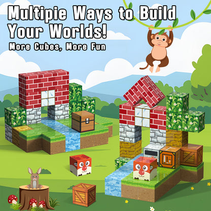 Magnetic Blocks, Building Blocks for Kids Ages 4-8, STEM Montessori Stacking Toy, Sensory Toys for Kids 3-4 Years Old Girls Boys, Toddlers Birthday Gifts for Boys Girls