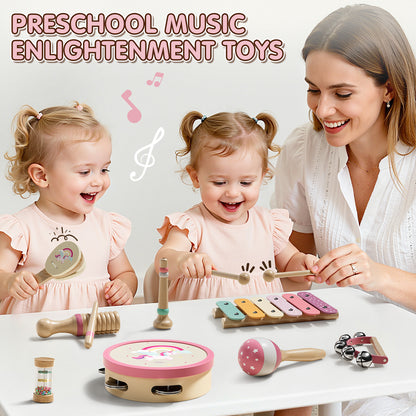 Musical Instruments for Kids, 1 Year Old Toys, Baby Musical Toys for 1 2 3 Toddler, Wooden Musical Toys with Xylophone & Tambourine, Unicorn Toys, Montessori Learning Toys for 1 Year Old