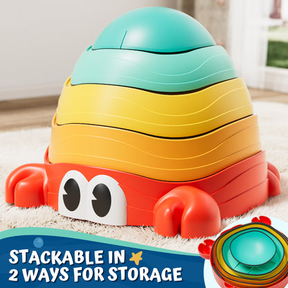 Stepping Stones for Kids, Upgraded Support Bones, 5 Pcs Non-Slip Balance Stepping Stones, Crab Shape, Up to 220 lbs, Coordination Skills Sensory Toys, Outdoor Toys for Kids Ages 4 8