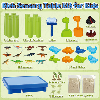 Sensory Table with Sands, Sand Table and Water Play Table Beach Toy for Kids, Indoor Outdoor Use, Sensory Toys for Toddler Age 3-5