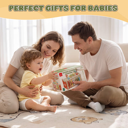 Montessori Toys for 1 Year Old, Wooden Montessori Learning Toys for Toddler, Hammering Pounding Toy with Xylophone, Dinosaur Toys, Wood Preschool Learning Fine Motor Skills Game