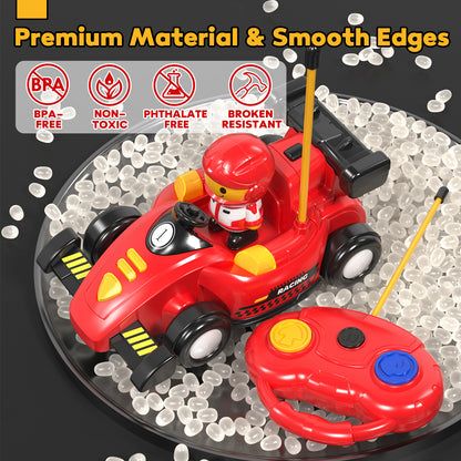 LC Remote Control Cartoon Cars for Toddlers, Race RC Car - Toys for 2 3 4 5 Year Old Boy - Easter Birthday Toy Gift Ideas for Toddler