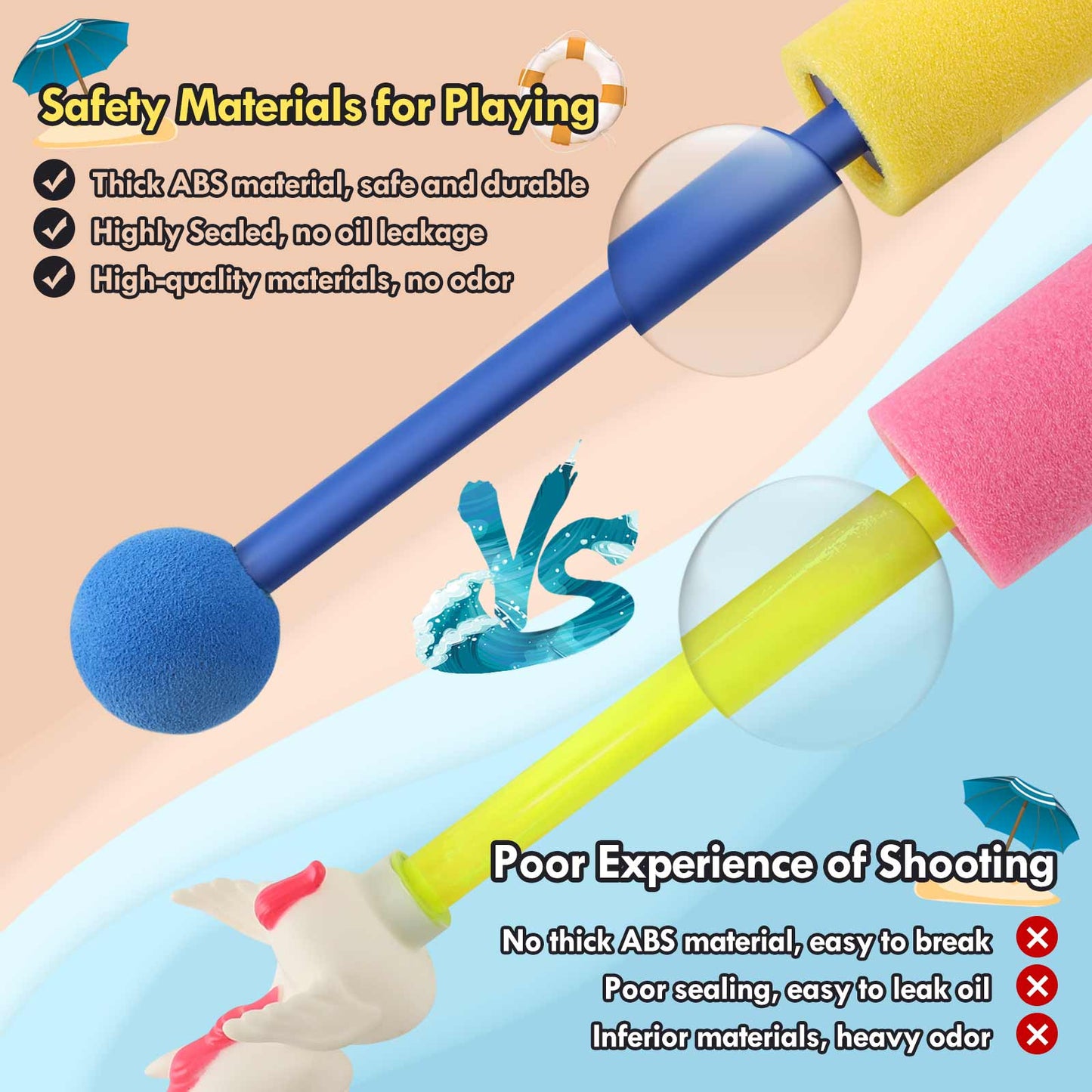 16 Pack Water Blaster Super Soaker Guns Set for Kids Adult, 30ft Water Guns with Plastic Handle, Perfect Water Toy for Outdoor Swimming Pool Beach