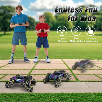 Remote Control Cars, 8WD RC Stunt Cars Toys for 6 7 8 9 10 Year Old Girl Boys, Transform Drift Climbing Racing Vehicle with with Spray, Light & Sound for Kid Age 8-12 Toys Birthday