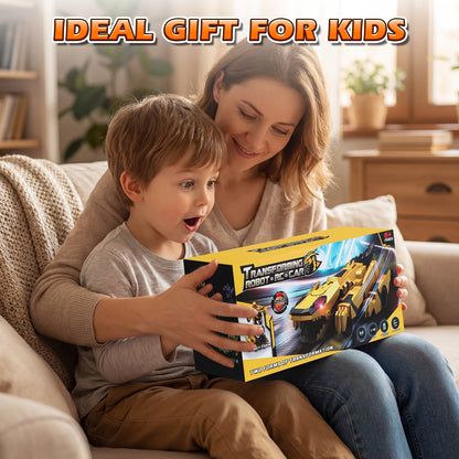 Remote Control Dinosaur, Dinosaur Transform RC Cars, 2.4Ghz Remote Control Car with Light & 360 °Rotation One Button Deformation, Dinosaur Toys, Remote Control Car for 3 4 5 6 Year Old Boys Girls