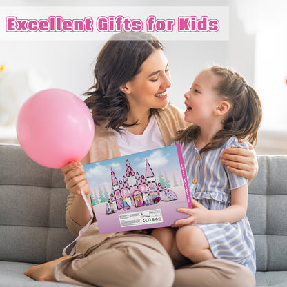 Magnetic Tiles, Princess 46PCS Magnetic Blocls, STEM Montessori Education Toy for Girls Boys, Magnetic Construcion Toys for Toddler 3-6 Year Old