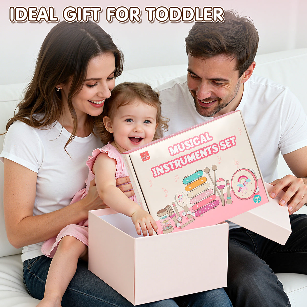 Musical Instruments for Kids, 1 Year Old Toys, Baby Musical Toys for 1 2 3 Toddler, Wooden Musical Toys with Xylophone & Tambourine, Unicorn Toys, Montessori Learning Toys for 1 Year Old