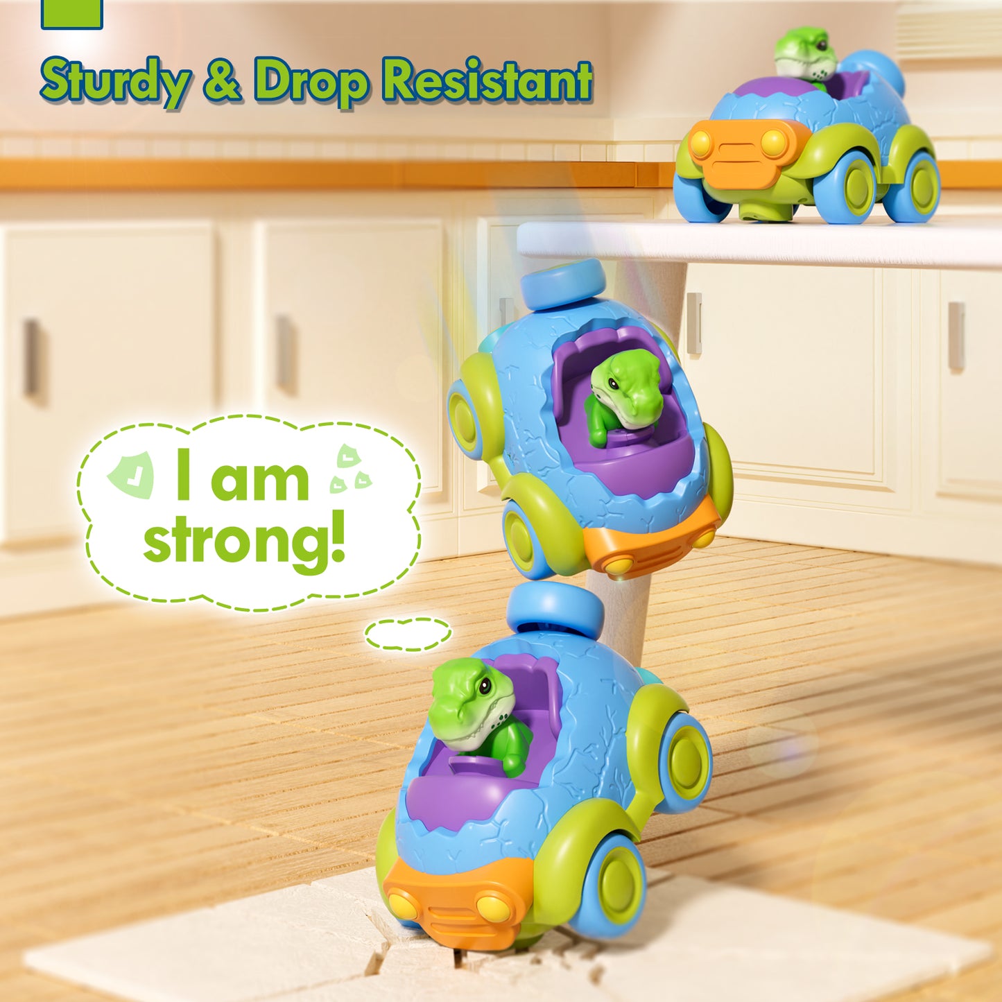 Remote Control Car for Toddlers, Rechargeable RC Cars for Toddler Toys 2-3, Toys for Ages 2-4 Dinosaur with Lights & Music, 2 3 4 5 Years Old Boy Toys