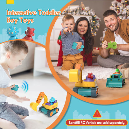 Remote Control Car for Toddlers, Rechargeable RC Cars for Toddler Toys 2-3, Dinosaur Toy Car for 2 3 4 Year Old Boy Toys