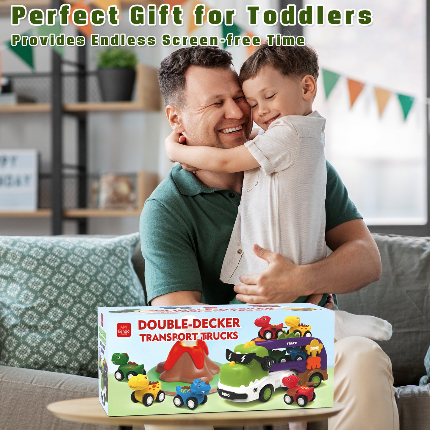 Dinosaur Truck Toddler Toys Car for 2 3 4 Year Old Boy 5 in 1 Carrier Transport Toys for Kids Age 2 3 4 5 6 |18 Months 2 Year Old Boy Girl Birthday Gifts